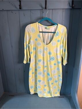 Manuel Canovas French Fabric House Dress | Size 10/12 - Yellow, Blue & White